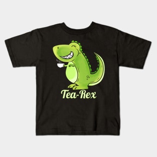 Comic Dino T-Rex Tea-Rex Tea Funny Kids T-Shirt